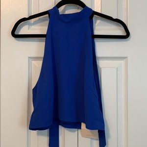 Blue high neck tank